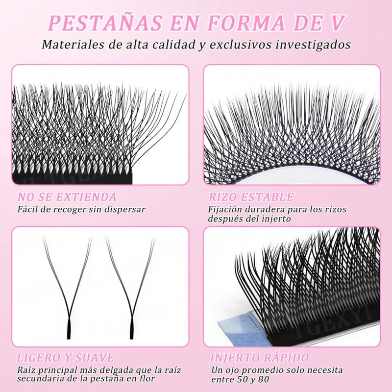 Blister Extensiones De Pestañas U-shaped Shape Mink Yy Lash