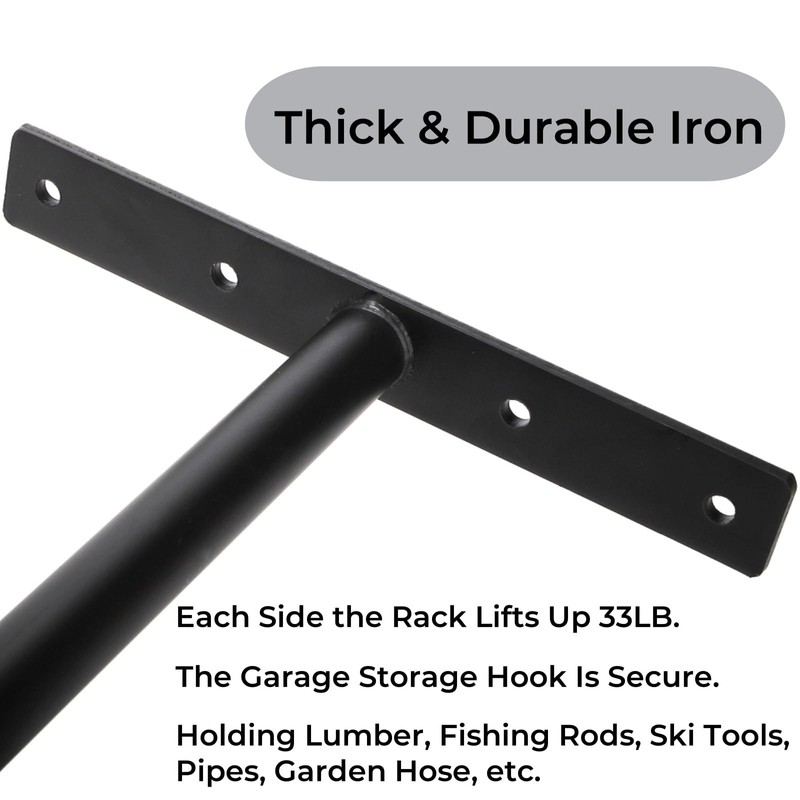 Tlence 4 Pack Overhead Garage Storage Hooks, 16.5" Heavy Duty