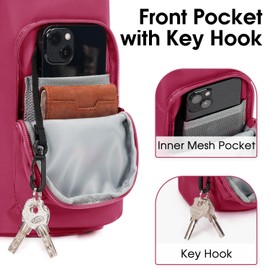 Ceneda Water Bottle Carrier Bag with Phone Pocket 32oz 40oz Tumbler Insulated Water Bottle Holder with Adjustable Shoulder Strap Carrier Sling Bag (Red)