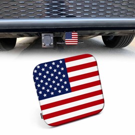 Beabes Trailer Hitch Receiver Covers American Flag Hitch Cover Protector, The United States Flag 2" Inch Tow Rear Hitch Tube Cover Plug Cap for Pickup Trucks Cars SUVs Sedans Tractors