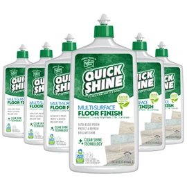 Quick Shine Multi Surface Floor Finish 27oz, 6Pk | Cleaner & Polish to use on Hardwood, Laminate, Luxury Vinyl Plank LVT, Tile & Stone | Safer Choice w/Clean Shine Technology | Shine-Protect-Refresh