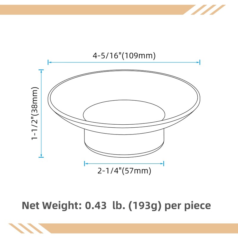 2 Pack Bathroom Soap Dishes, Transparent Round Soap Tray for