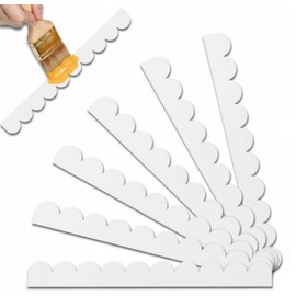 AceOrbit 8 Pack Scalloped Decorative Wood Trim Scalloped Wood Trim Molding Decorative for Home Classroom Wall Window Cabinet Shelf Door Frames Decoration, 15.75 x 2.36 Inch (White,Double Sided Style)