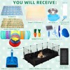 PullCrease 104 Pcs Rabbit Starter Kit Litter Box Bunny Tunnel