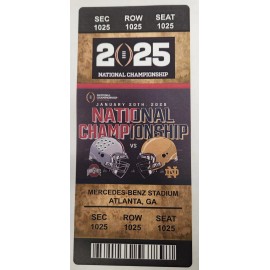 Commemorative 2025 FBS National Championship Ticket Ohio State Notre Dame