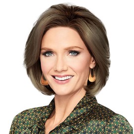 GABOR Epic Chin Length Classic Bob Wig by Hairuwear, Large Cap, GL10-12 Sunlit Chestnut