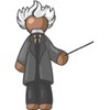 Divine Designs Cartoon Professor Albert Einstein Grey Black Brown White