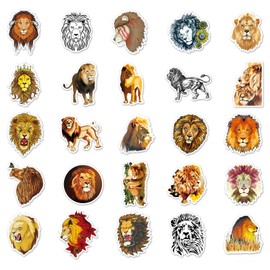 50 Pcs Lion Stickers,Lion Graffiti Stickers,Vinyl Waterproof Sticker for Kids Teens Girls,Phone Laptop Water Bottles Skateboard Computer Scrapbook Luggage Guitar Car Gifts Sticker