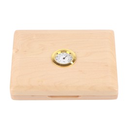 Saxophone Clarinet Reed Case Solid Wood 5-Reeds Holding Storing Box with HygrometerLog Color