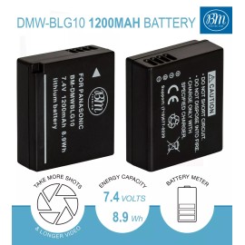BM 2X DMW-BLG10 Batteries & Charger for Lumix DMC-ZS100, DMC-GF6, GX7K, LX100K