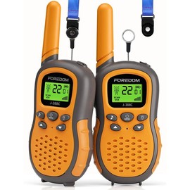 FOREDOM J388C Kids Walkie Talkies 2 Pack/3 Pack, Walkie Talkie Toys for Boys Girls with Flashlight - Color: Orange, Pack: 2 Pack
