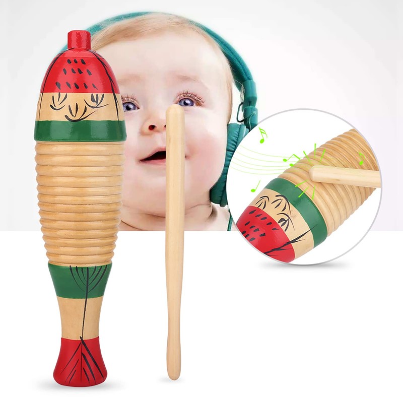 Colorful Guiro Wooden Fish Shaped Instrument Latin Percussion Musical Instruments