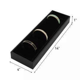SSWBasics Bracelet Tray Holder - 21 Section Bangle Tray with Black Velvet Inserts