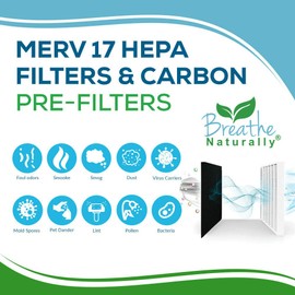 Breathe Naturally Replacement Filters for Filter Queen Defender 4000 Series Air Purifiers (1 Hepa : 3 Carbon)