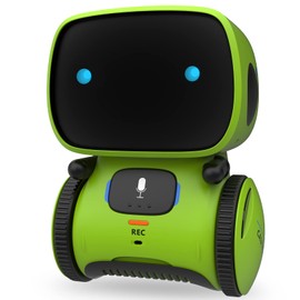 GILOBABY Kids Smart Robot Toys, Children Interactive Intelligent Robot Toys for 3 Years Old Up, Girls Boys Robotic Toys, Voice Control &Touch Sense, Dance &Sing &Walk, Recorder &Speak Like You (Green)