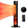 Portable 1500W Space Heater with Fireplace,70° Oscillating PTC Ceramic Tower