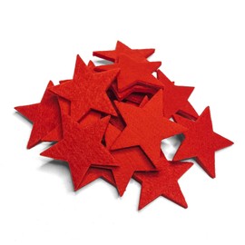 ggm Felt Stars, Diameter 6 cm, Decorative Stars, Christmas, Crafts, Decorating, Pack of 20 (Red)