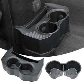 2-in-1 Jeep Rear Cup Holder with Removable Anti-Slip Pad and Dual Drink Tray, Floor Console Mounted Organizer with OEM-Style Fit, Easy to Install, Compatible with Jeep JL JLU & Gladiator JT 2018–2025