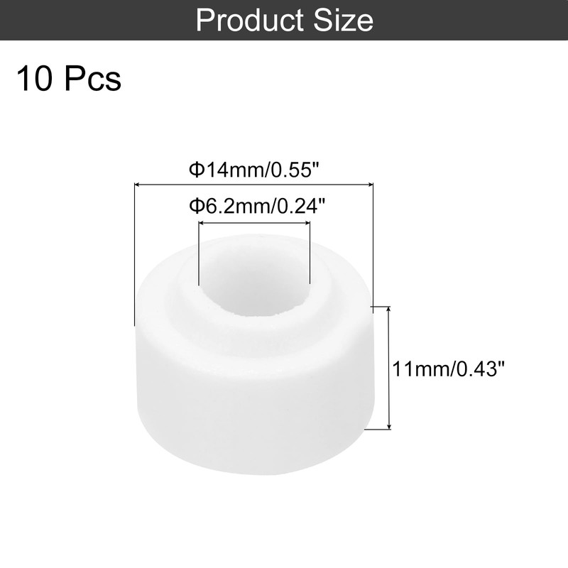 MECCANIXITY 10 Pcs Ceramic Insulator Bead, 6.2mm x 14mm x