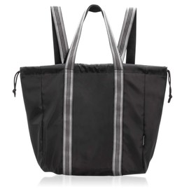 Emmaretta Shopping Bag, Eco Bag, 3-Way Backpack, Tote, Shoulder Bag, Large Capacity Bag, Cashier Luggage, Waterproof, Nylon, Foldable, Lightweight, Women's Mother's Bag, For Gym, Work, School, Travel,