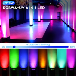 OPPSK Rechargeable Wireless Par Light - 108W 6-in-1 RGBWA+UV 9600mAh Battery Powered Uplight with Remote/APP/DMX512 Control Sound Activated for Events Weddings Churches Parties and Indoor Uplighting