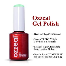 Ozzeal Light Pastel Green Gel Nail Polish, 0.5 Fl Oz - Macaron Spring Summer Soak off LED UV Gel Nail Polish Art Starter Manicure Salon DIY