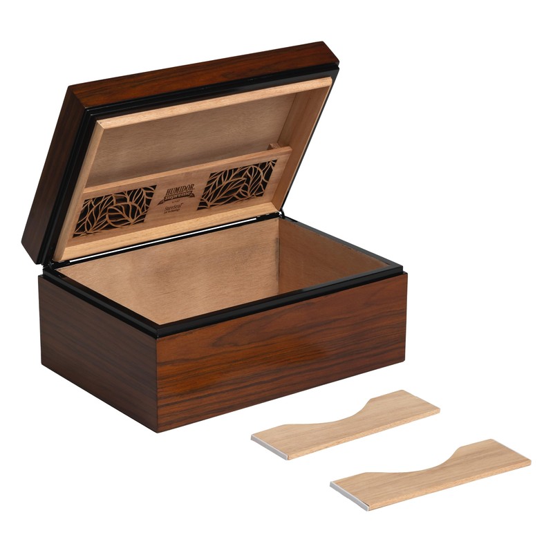 Humidor Supreme Dane, Medium Desktop Humidor, 56-100 Cigar Capacity, Rosewood