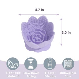 Dog Lick Bowl,Anxiety Relief Slow Feeder Dog Lick Mat Treat Dispenser, Non-Slip Licking Bowl Enrichment Toys for Small Medium Breeds Dogs (Purple, 12x12x7.6CM)