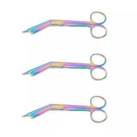 Unbranded 3 Lister Bandage Scissors 5.5" Rainbow/Multi Color Titanium Surgical Instrument