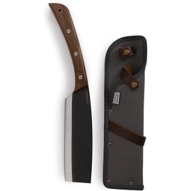 Barebones Japanese NATA Hatchet - 7-Inch Stainless Steel Machete – Durable Full Tang Design with Walnut Handle and Canvas Sheath – Perfect for Medium to Heavy-Duty Chopping, Splitting and Cutting