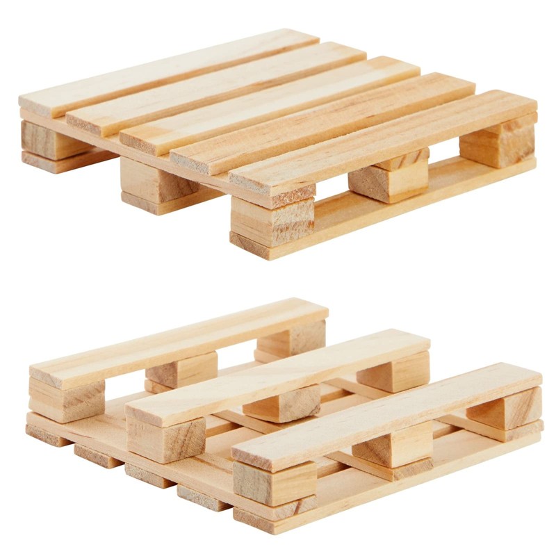 Juvale Wood Pallet Coasters - Pack of 6, 3.9 x