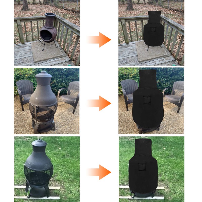 WOMACO Chiminea Cover Waterproof Patio Chiminea Fire Pit Cover Heavy