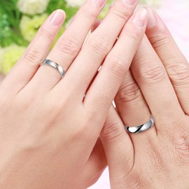 Uloveido 4mm Real Love Stainless Steel Wedding Engagement Band Rings Valentine's Gifts for Women Y552 (Size 8)