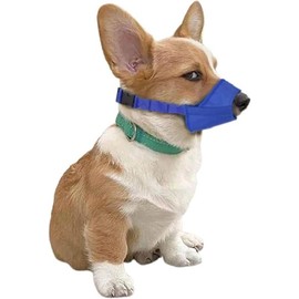 Soft Anti-Biting Barking Chewing Muzzle, Breathable Waterproof Adjustable Muzzle for Small Medium Dogs, Blue (S) - Size: XXS