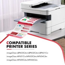 067 067H Toner Cartridge Set MF654Cdw MF656Cdw Compatible Replacement for Canon 067 067H Color ImageCLASS LBP632Cdw LBP633Cdw MF653Cdw Printer 4 Pack High Yield Ink (Black Cyan Yellow Magenta)