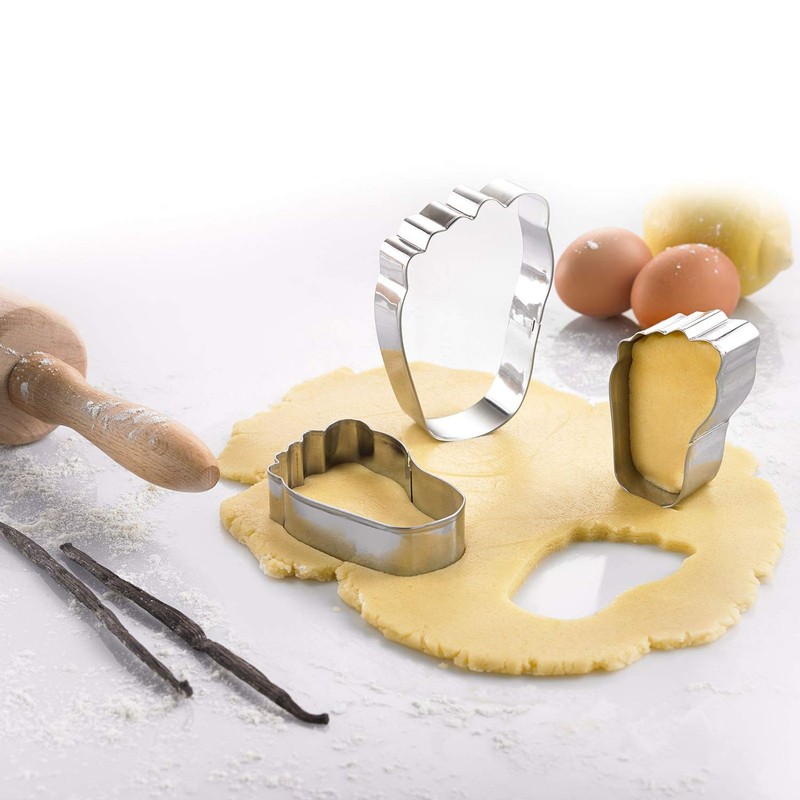 Westmark Ausstechformen-Set, Unterschiedliche Größen, Rostfreier Edelstahl, Käsefüße, 3-tlg., Silber, 31972260