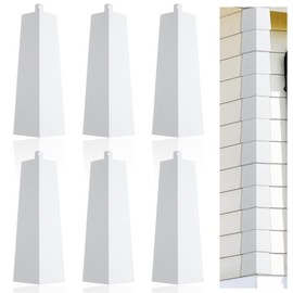 6 Pcs Aluminum Siding Corners 8 Inch Outside Siding Corner Caps Smooth Siding Aluminum Corner Trim, Metal Nails Included for Mobile Home House Exterior（White）