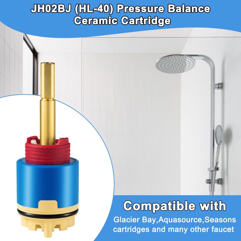 JH02BJ (HL-40) 4.25" Pressure Balance Ceramic Cartridge, Shower Cartridge Replacement,