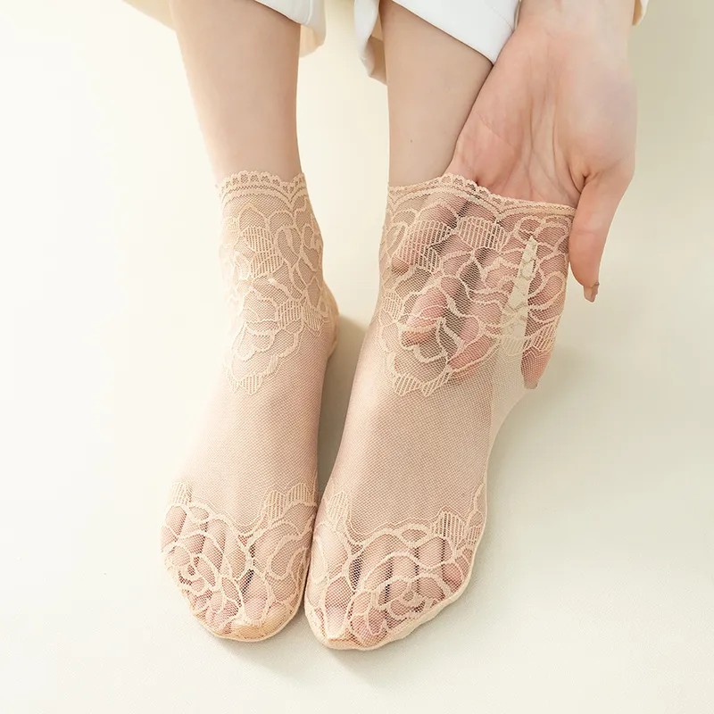 Calcetín Variados Dama Medias Encaje Mujer Algodón 10 Pares