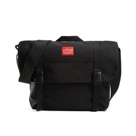 Manhattan Portage Flushing Messenger Bag Black With Adjustable Shoulder Strap Water Resistant Zippered Main Compartment 1000D Cordura For Work College Travel