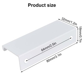 DecorDwell 6 Hidden Cabinet Handles, Cabinet Handles, Hidden Modern, Furniture Handles with Screws, Hidden Door Handles, White for Bedroom, Kitchen, Wardrobe (80 mm)