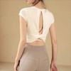 Stylish Pilates & Yoga Activewear Short-Sleeve Top with Back Slit Women's White/M