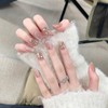 SEMTIM Nail Tips, 24 Pieces, 3D, Medium, Short, Round False