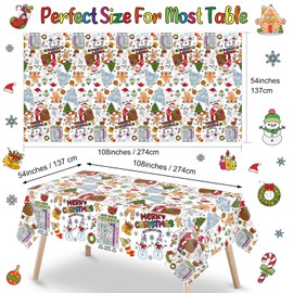 WovWeave Giant Christmas Coloring Table Cover for Kids Snowman Table Cover Winter Tablecloth Santa Claus Paper Table Cover Snowflake Coloring Table Cover for Christmas Day Decor