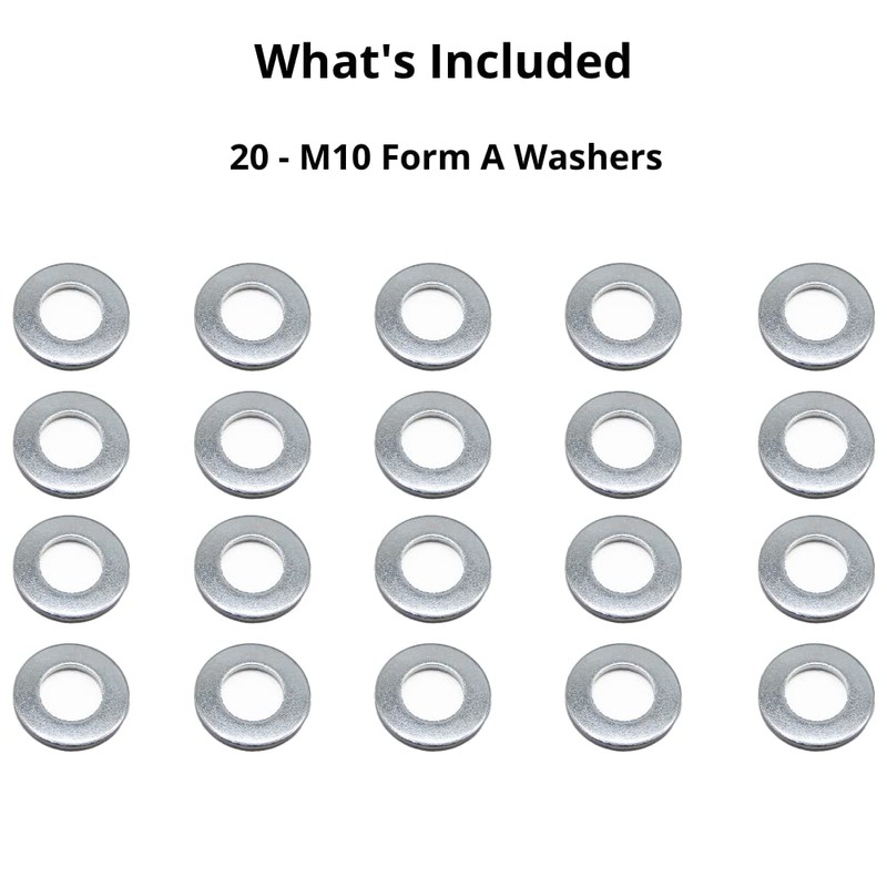 M10 (10mm) Form A Washer Set (Flat Washer) Steel -