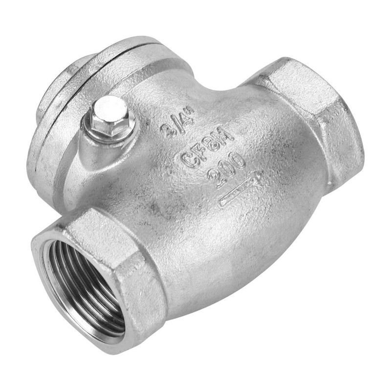 Oumefar 1pc 3/4" Check Valve Stainless Steel Swing Non Return