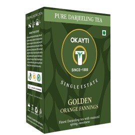 Okayti Darjeeling Golden Orange Fannings Tea 250 grams | Best Organic Single Estate (Pack of 1) | Darjeeling Orthodox Black Tea