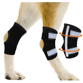 ZHHSUNY 1 Pair Dog Ankle Braces for Hind Legs, Ankle Support with Reflective Safety Belts for Hind Leg Wounds, Healing and Injuries and Sprains from Arthritis (S)