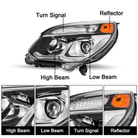 SOCKIR OE Style Projector Halogen Headlight Assembly Compatible with 2016 2017 Chevy Equinox Factory Headlamp Passenger and Driver Side