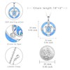 Sea Turtle Necklace 925 Sterling Silver Tortoise Necklaces Circle Crystal